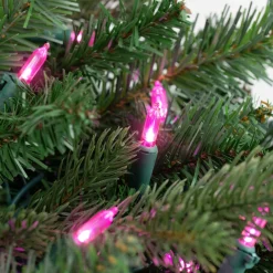 100ct Pink LED Mini Christmas Lights, 33ft Green Wire