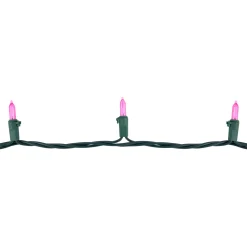 100ct Pink LED Mini Christmas Lights, 33ft Green Wire