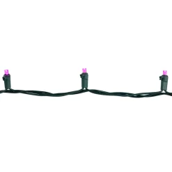 50ct Pink LED Wide Angle Christmas Lights, 16.25ft Green Wire