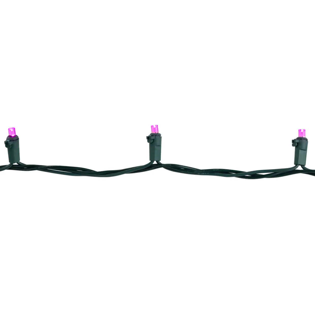 50ct Pink LED Wide Angle Christmas Lights, 16.25ft Green Wire
