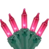100ct Pink Mini Christmas Light Set, 20.25ft Green Wire