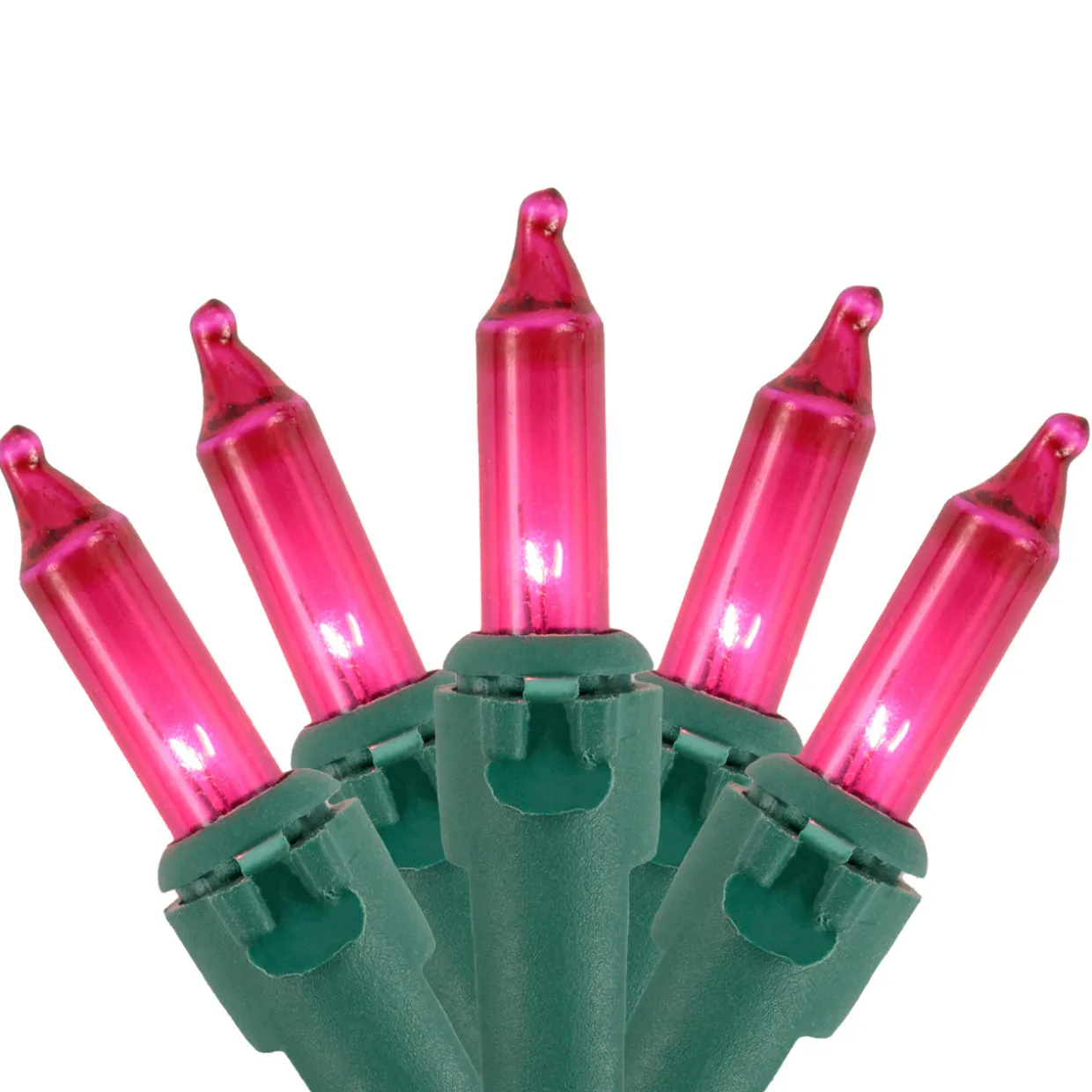 100ct Pink Mini Christmas Light Set, 20.25ft Green Wire