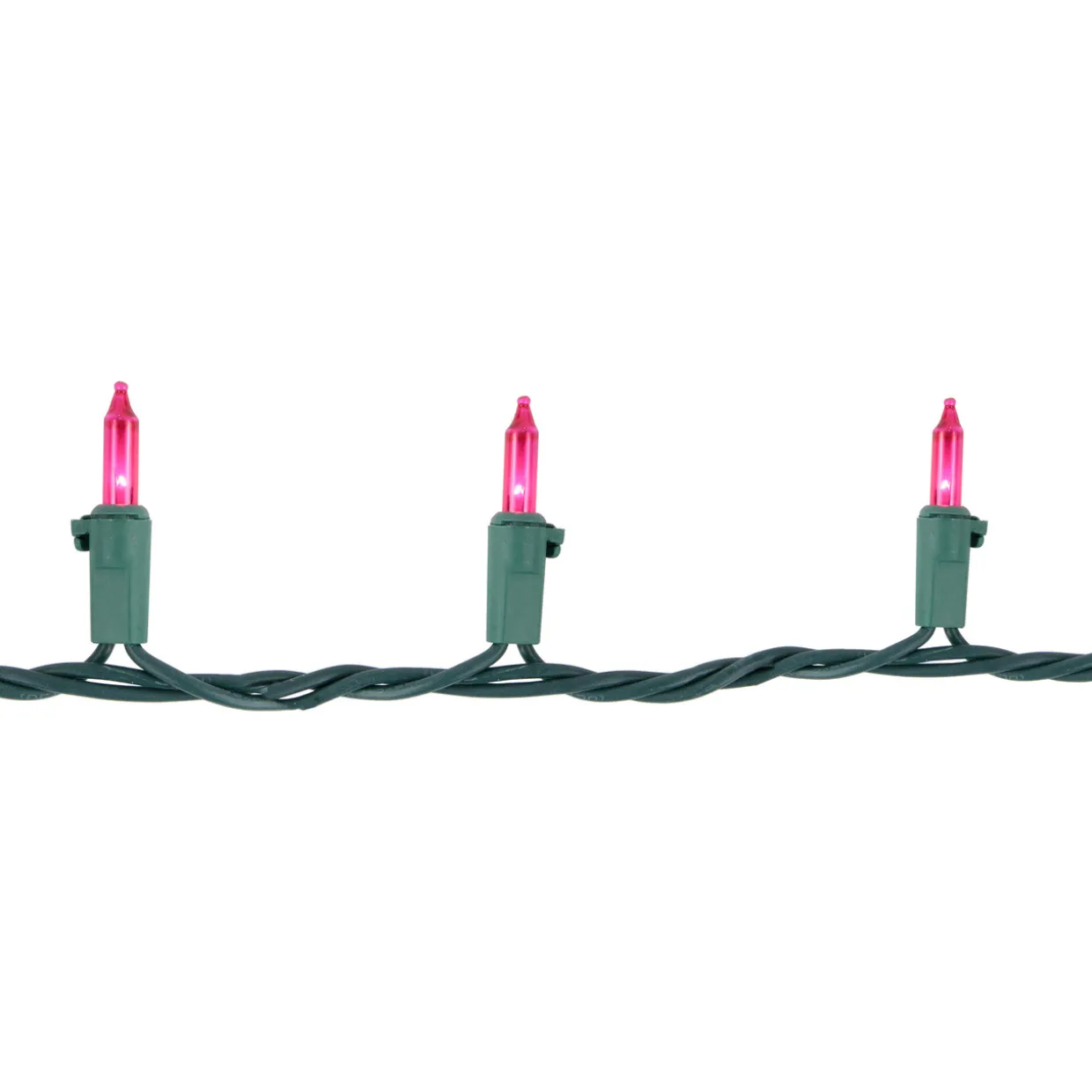 100ct Pink Mini Christmas Light Set, 20.25ft Green Wire