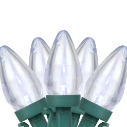 25ct Pure White LED C7 Christmas Light Set - 16ft Green Wire
