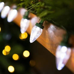 25ct Pure White LED C7 Christmas Light Set - 16ft Green Wire