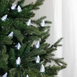 25ct Pure White LED C7 Christmas Light Set - 16ft Green Wire