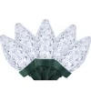 100ct Pure White LED Faceted C7 Christmas Lights, 66ft Green Wire