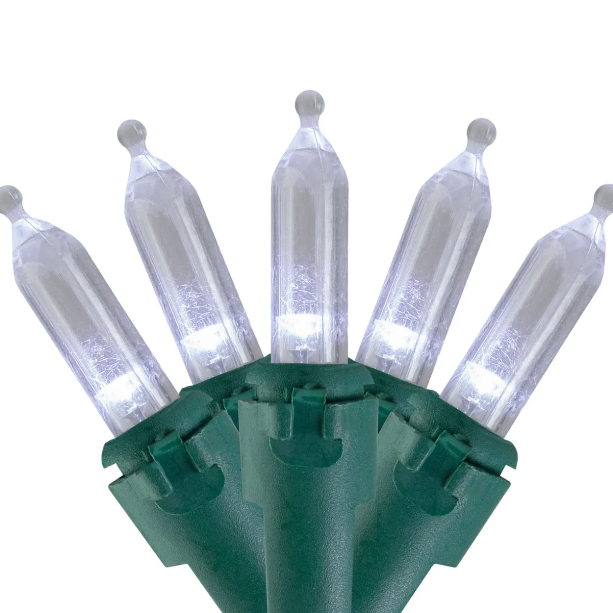 50ct Pure White LED Mini Christmas Lights, 16.25ft Green Wire