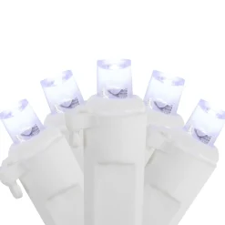 100ct Pure White LED Wide Angle Christmas Icicle Lights, 5.5ft White Wire