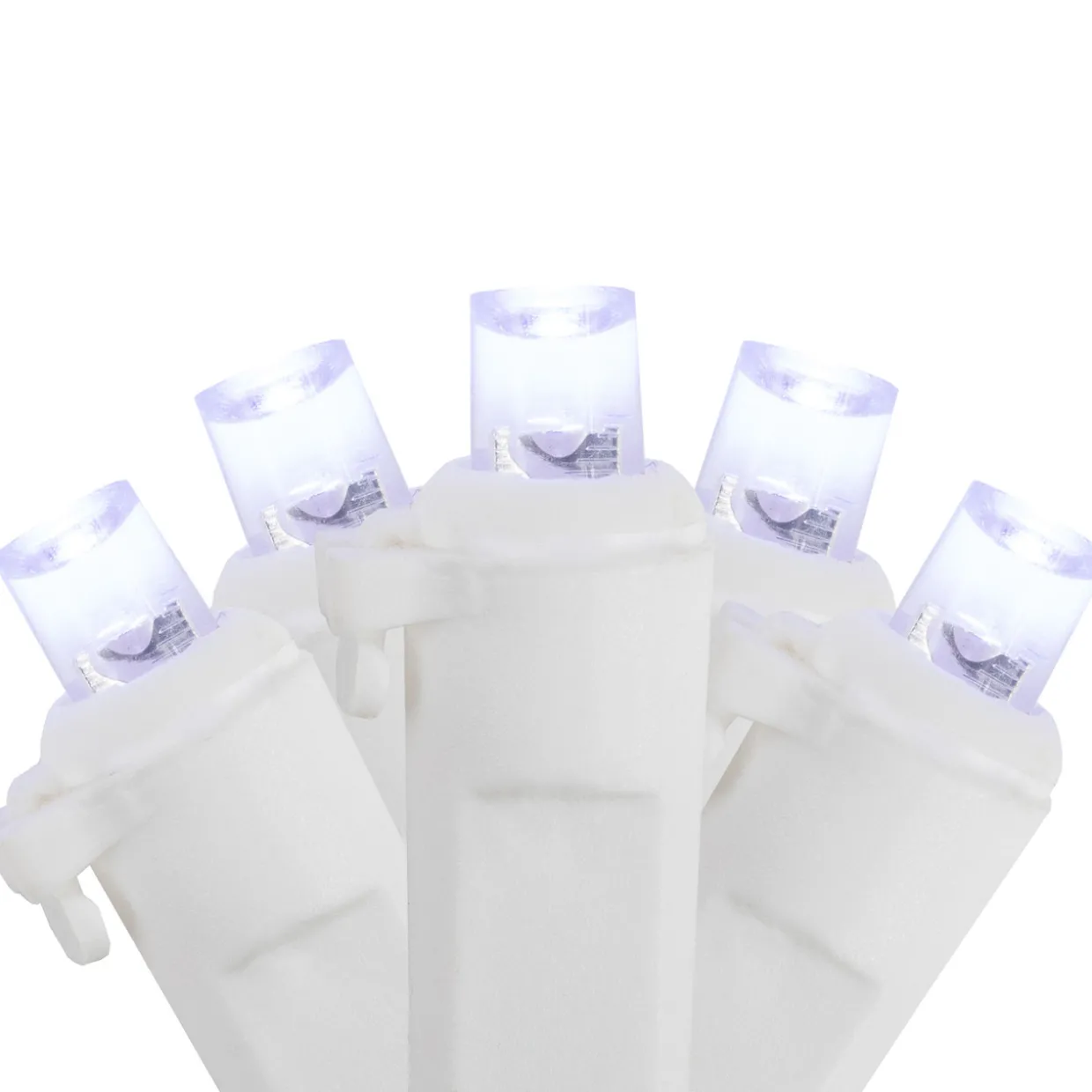 100ct Pure White LED Wide Angle Christmas Icicle Lights, 5.5ft White Wire