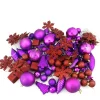 125ct Purple and Red Shatterproof 3-Finish Christmas Ornaments 5.5" (139.7mm)