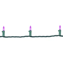 50ct Purple LED Mini Christmas Lights, 16.25ft Green Wire