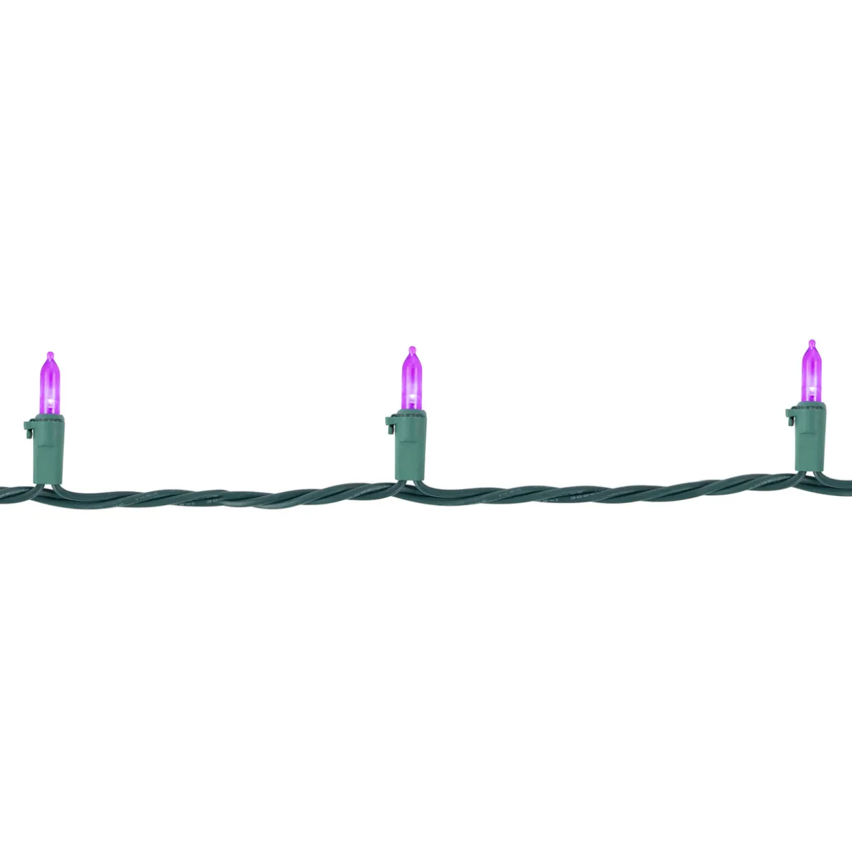 50ct Purple LED Mini Christmas Lights, 16.25ft Green Wire