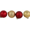 96ct Red and Gold 2-Finish Glass Ball Christmas Ornaments 3.25" (80mm)