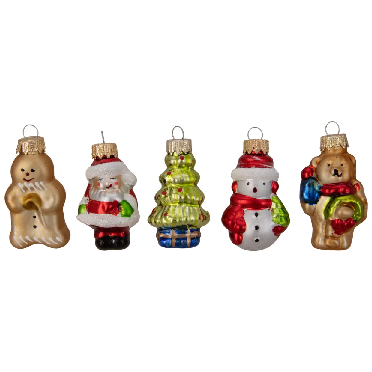 18ct Red and Green Beaded Garland with Christmas Ornaments 30"