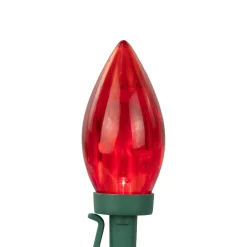 25ct Red and Pure White LED C9 Christmas Lights, 16ft Green Wire