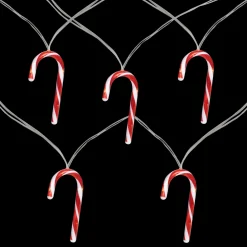 7ct Red and White Candy Cane Christmas Lights - 4.5ft Clear Wire
