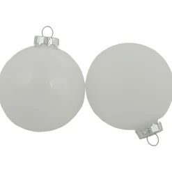 96ct Red and White 3-Finish Christmas Glass Ball Ornaments 3.25