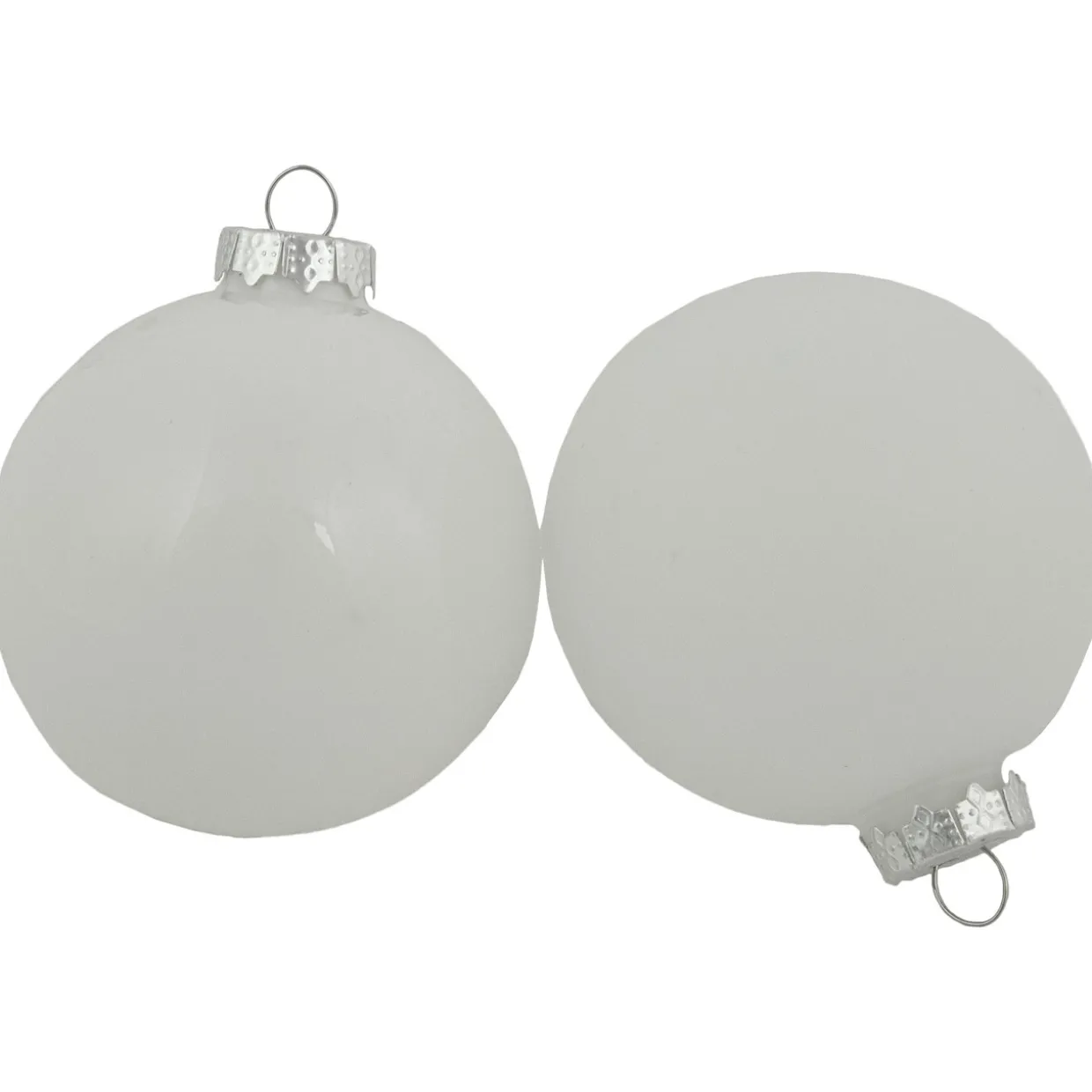 96ct Red and White 3-Finish Christmas Glass Ball Ornaments 3.25" (80mm)