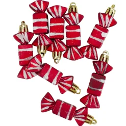8ct Red and White Peppermint Shatterproof Christmas Ornaments 2.25"
