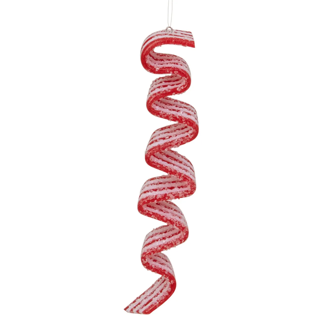 6ct Red and White Striped Ribbon Candy Christmas Ornaments 5.75"