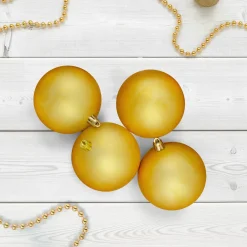 32ct Shatterproof Matte Vegas Gold Christmas Ball Ornaments 3.25" (80mm)