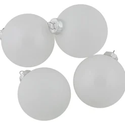 9ct Shiny and Matte White Glass Ball Christmas Ornaments 2.5" (65mm)