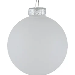 9ct Shiny and Matte White Glass Ball Christmas Ornaments 2.5