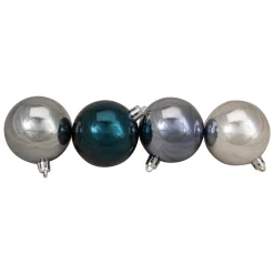 60ct Silver and Blue Shatterproof 3-Finish Christmas Ball Ornaments 2.5