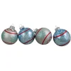 4ct Silver and Blue Snowflake Glass Ball Christmas Ornament 2.75" (70mm)