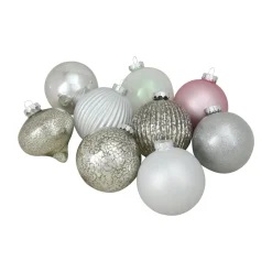 9ct Silver 3-Finish Shatterproof Christmas Ball and Onion Ornaments 3.75" (95mm)