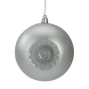 6ct Silver Shatterproof Matte Retro Reflector Christmas Ball Ornaments 4" (100mm)