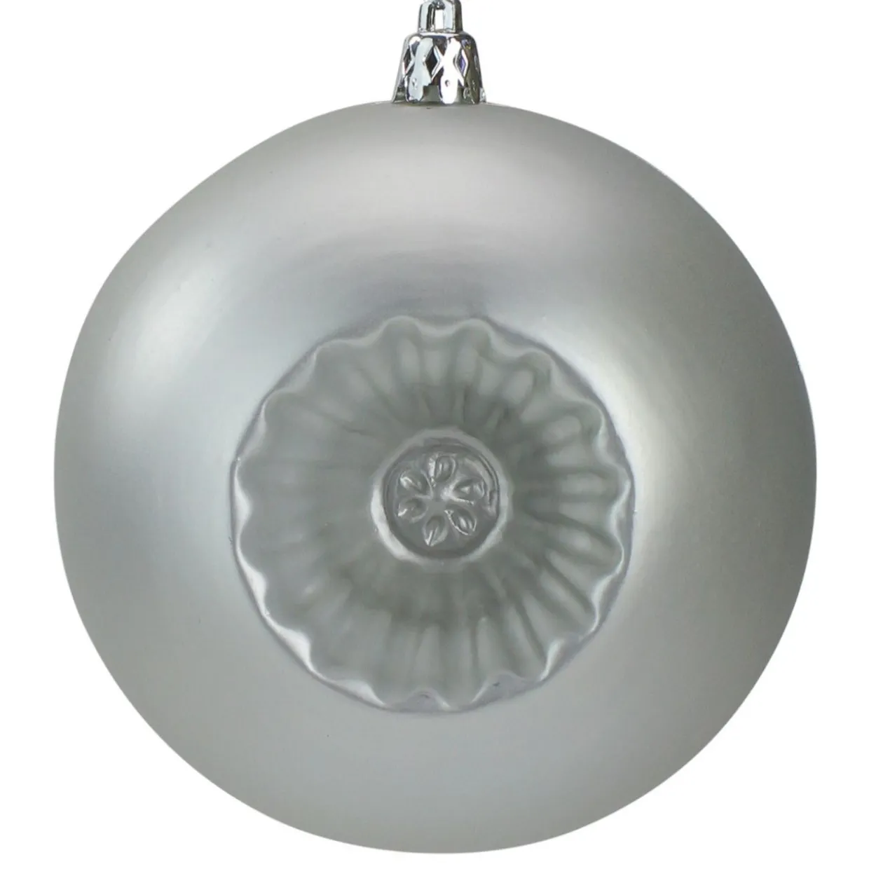 6ct Silver Shatterproof Matte Retro Reflector Christmas Ball Ornaments 4" (100mm)