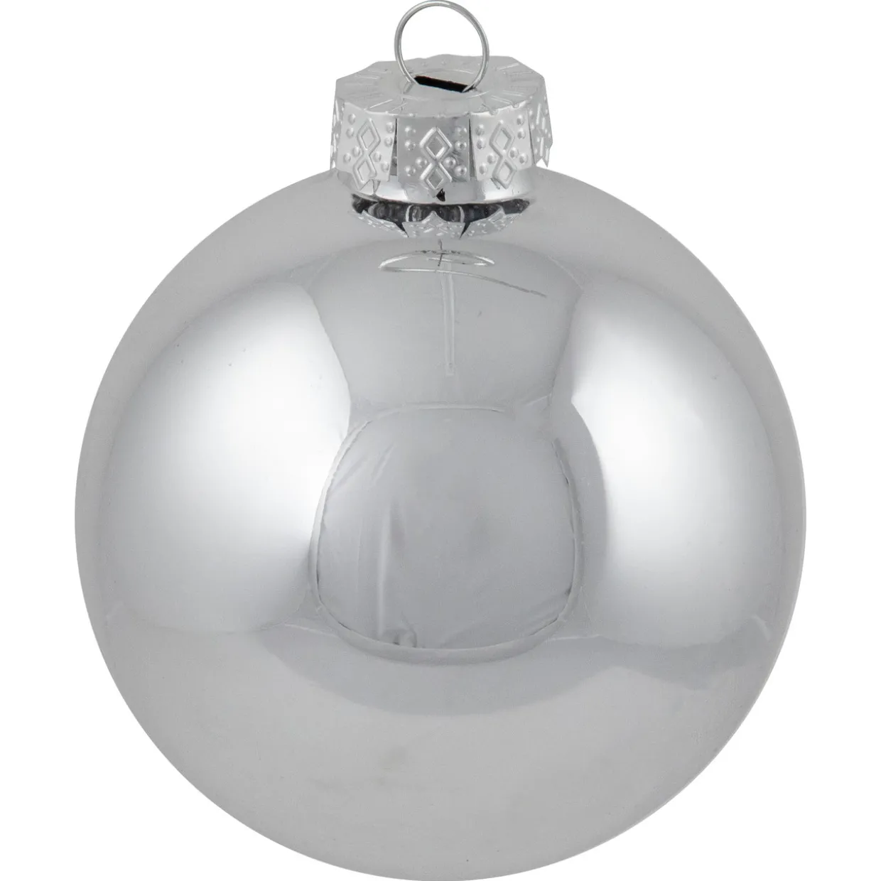 72ct Silver Shiny and Matte Christmas Glass Ball Ornaments 4" (100mm)