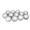 12ct Silver Splendor Shatterproof Matte Christmas Ball Ornaments 4" (100mm)