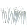 16ct Transparent Dripping Icicles Snowfall Christmas Light Tubes - 14.25 ft Clear Wire