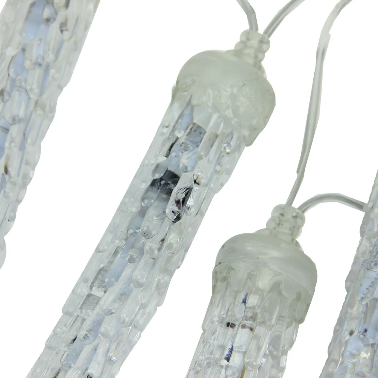 16ct Transparent Dripping Icicles Snowfall Christmas Light Tubes - 14.25 ft Clear Wire