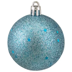 60ct Turquoise Blue Shatterproof 4-Finish Christmas Ball Ornaments 2.5