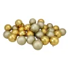 60ct Vegas Gold Shatterproof 4 Finish Christmas Ball Ornaments 2.5" (60mm)