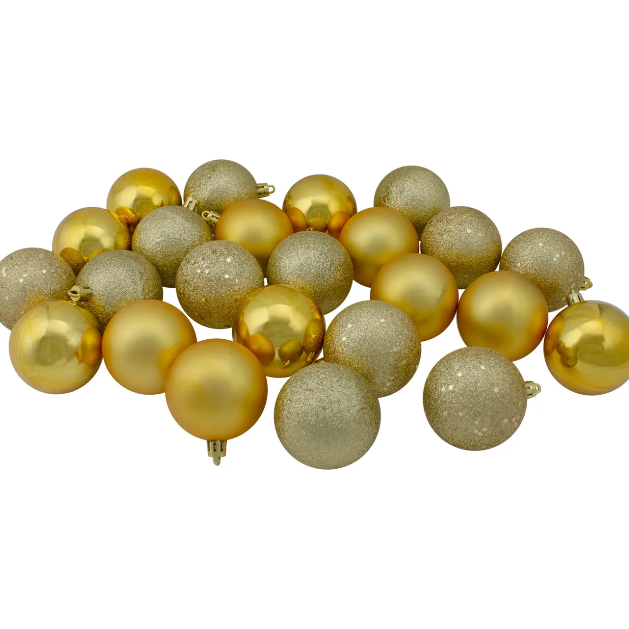 24ct Vegas Gold Shatterproof 4-Finish Christmas Ball Ornaments 2.5" (60mm)