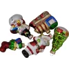 5ct Vibrantly Colored Festive Holiday Christmas Figurine Ornaments 3.5"
