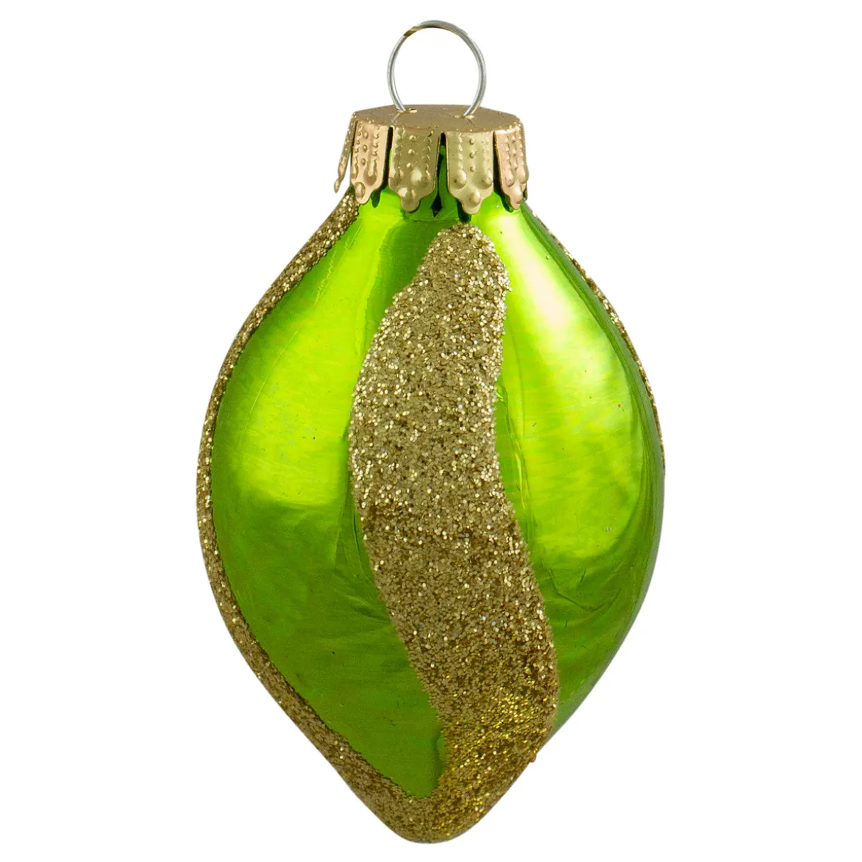 9ct Vibrantly Colored 2-Finish Swirls Glass Christmas Finial Ornaments 2"