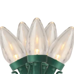 25ct Warm White LED C7 Christmas Lights - 16ft Green Wire