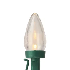 25ct Warm White LED C7 Christmas Lights - 16ft Green Wire