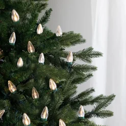 25ct Warm White LED C7 Christmas Lights - 16ft Green Wire