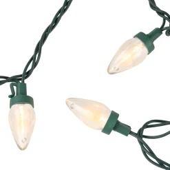 25ct Warm White LED C7 Christmas Lights - 16ft Green Wire