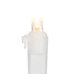 50ct Warm White LED Wide Angle Christmas Lights, 16.25ft White Wire