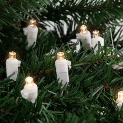 100ct Warm White LED Wide Angle Christmas Lights, 33ft White Wire