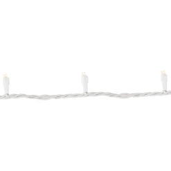 100ct Warm White LED Wide Angle Christmas Lights, 33ft White Wire