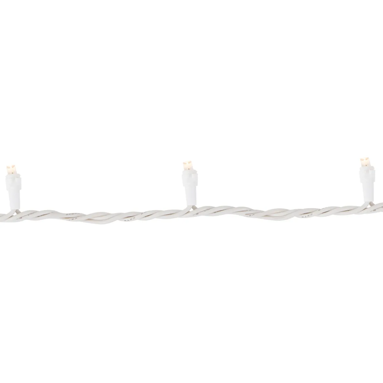 100ct Warm White LED Wide Angle Christmas Lights, 33ft White Wire
